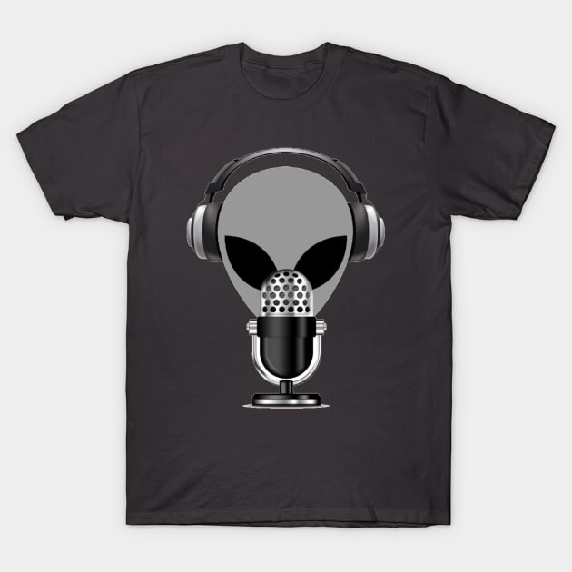 UFO Chronicles Podcast - Grey Mike Logo T-Shirt by UFO CHRONICLES PODCAST